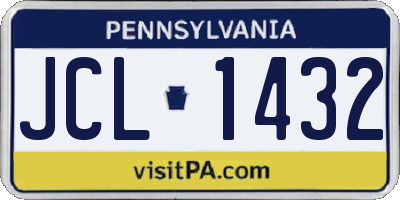 PA license plate JCL1432