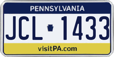 PA license plate JCL1433