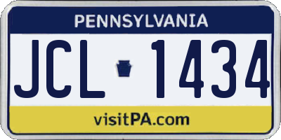 PA license plate JCL1434