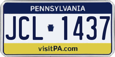 PA license plate JCL1437