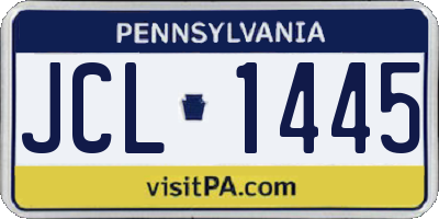 PA license plate JCL1445