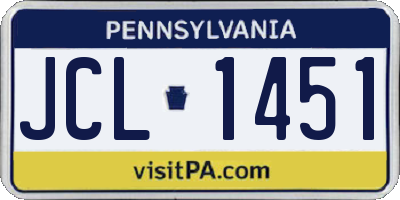 PA license plate JCL1451