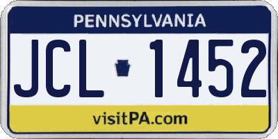 PA license plate JCL1452