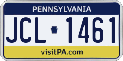 PA license plate JCL1461