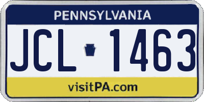 PA license plate JCL1463