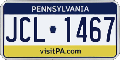 PA license plate JCL1467