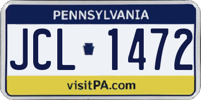 PA license plate JCL1472