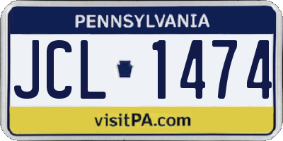 PA license plate JCL1474