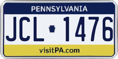PA license plate JCL1476