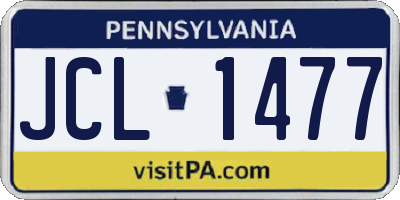 PA license plate JCL1477
