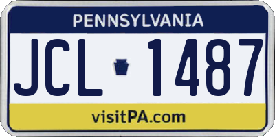 PA license plate JCL1487
