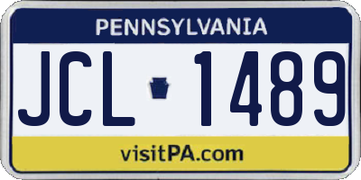 PA license plate JCL1489