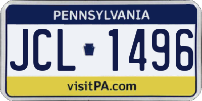 PA license plate JCL1496