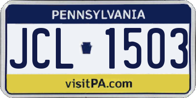 PA license plate JCL1503