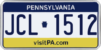 PA license plate JCL1512
