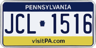 PA license plate JCL1516