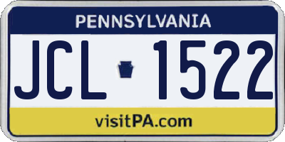 PA license plate JCL1522