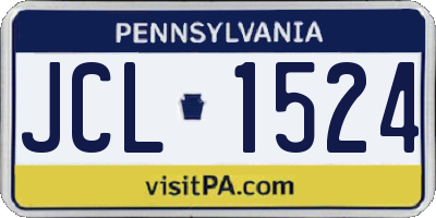 PA license plate JCL1524
