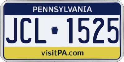 PA license plate JCL1525