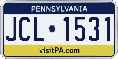 PA license plate JCL1531