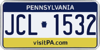 PA license plate JCL1532