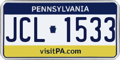 PA license plate JCL1533