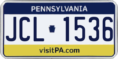 PA license plate JCL1536
