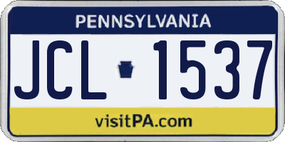 PA license plate JCL1537
