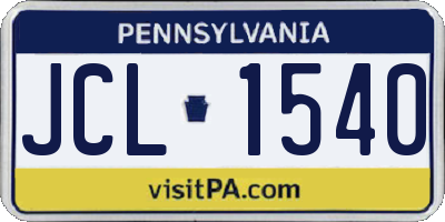 PA license plate JCL1540