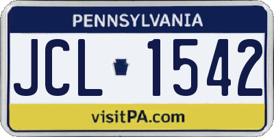 PA license plate JCL1542