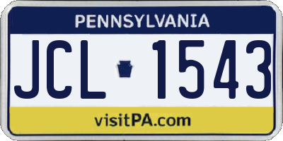 PA license plate JCL1543