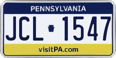 PA license plate JCL1547
