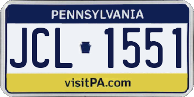 PA license plate JCL1551