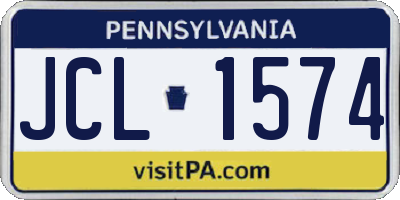 PA license plate JCL1574