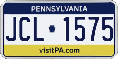 PA license plate JCL1575