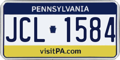 PA license plate JCL1584