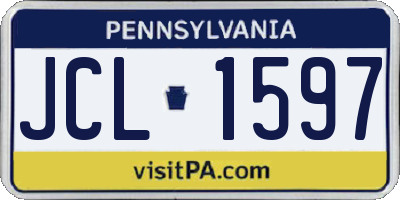 PA license plate JCL1597