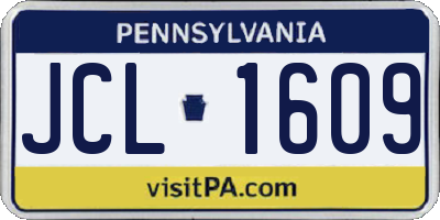 PA license plate JCL1609