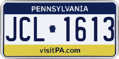 PA license plate JCL1613