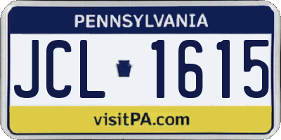 PA license plate JCL1615