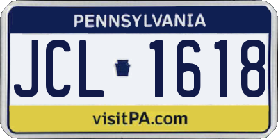 PA license plate JCL1618