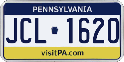 PA license plate JCL1620