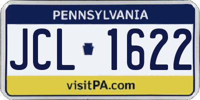 PA license plate JCL1622