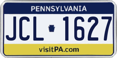 PA license plate JCL1627