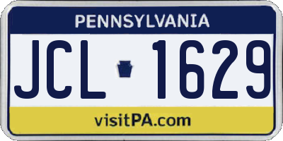 PA license plate JCL1629