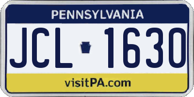 PA license plate JCL1630