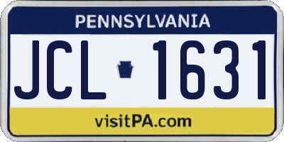 PA license plate JCL1631