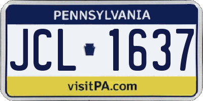 PA license plate JCL1637