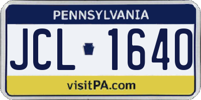 PA license plate JCL1640