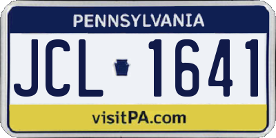 PA license plate JCL1641